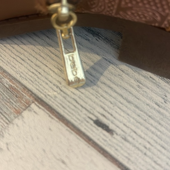 Bebe Ofeibea Cognac Logo Side Zipper Ankle Boot 7.5 NWOT - Picture 9 of 12